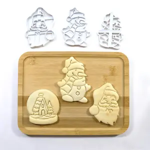 Reusable Cookie Baking Mold Bakeware Baking Supplies Kit tensils DIY Cookiecutter Bread Cutting Mold Non-Stick Food Grade Household Kitchen Products for Making Delicious Desserts Christmas Festival