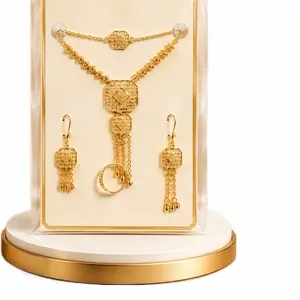 Boummaci Luxury Gold-Plated Jewelry Set – Necklace, Earrings & Ring