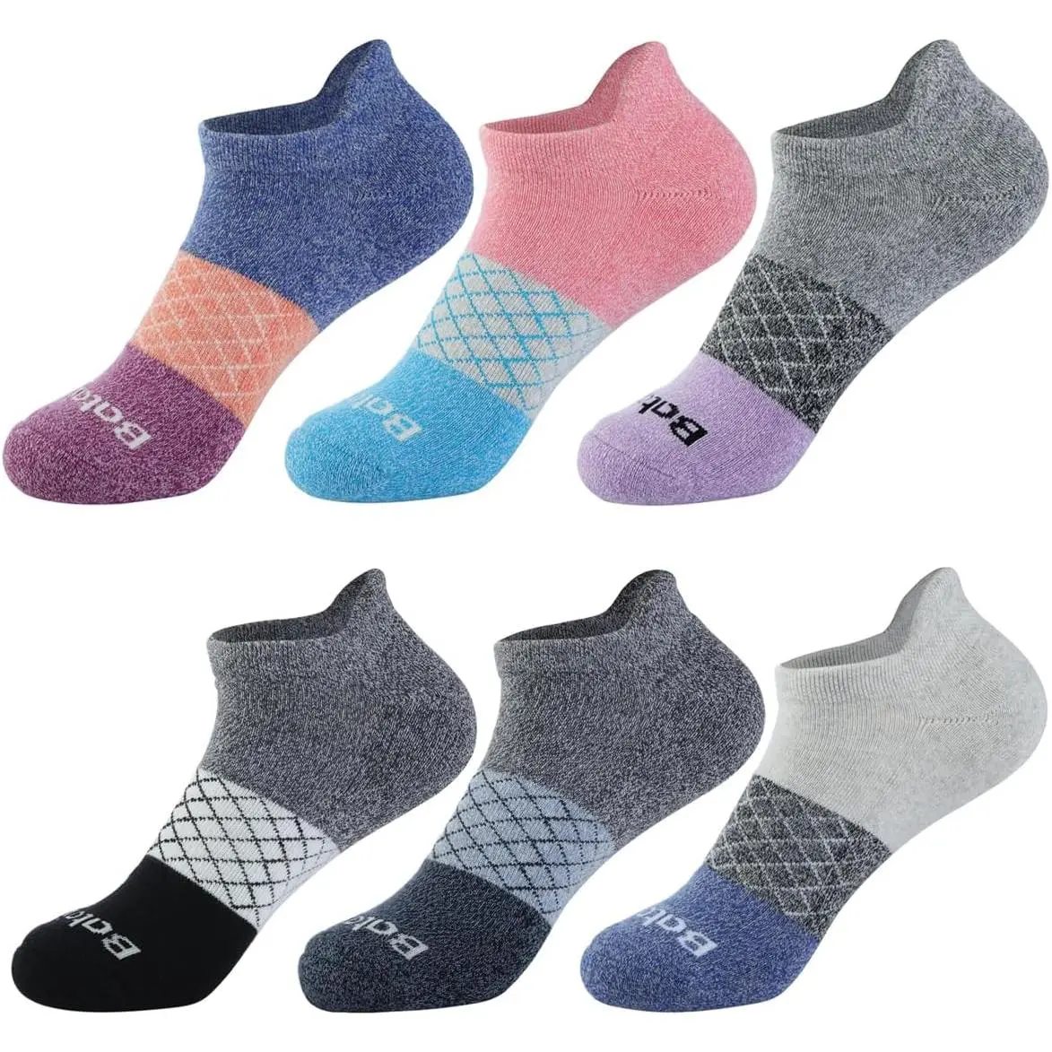 Women's Everyday Low-Cut Breathable Athletic Ankle Socks - 6-Pair All-Seasons, Tab Pattern, Water Absorbent, Anti-Slip Surface, Ideal for Tennis, Golf, Cold Handwash