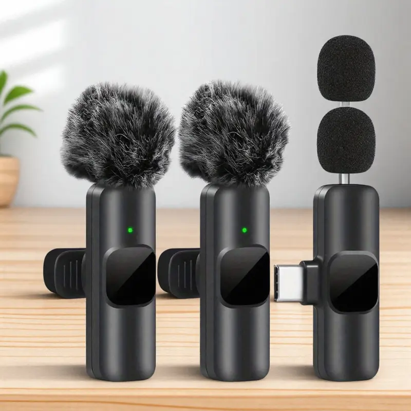Wireless Lavalier Lapel Mic Microphone, Portable Mini Microphone, Noise Reduction Clear Recording Microphone for Short Video Recording Live Streaming Equipment, Audio
