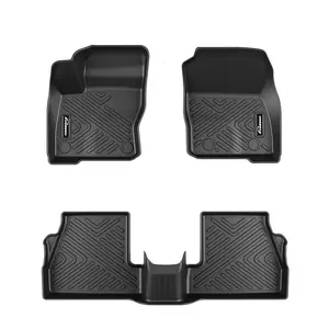 GARVEE Floor Mats for 2012-2018 Ford Focus, TPE All Weather Focus Accessories Custom Fit Front 1st & 2nd Row Floor Liner, Black