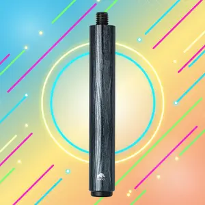 Rhino Retro Ebony 8-Inch Carbon Composite Cue Extension – Lightweight ~4.5 oz, 5/8-11 Bumper, M10 Joint, 32 mm Collar