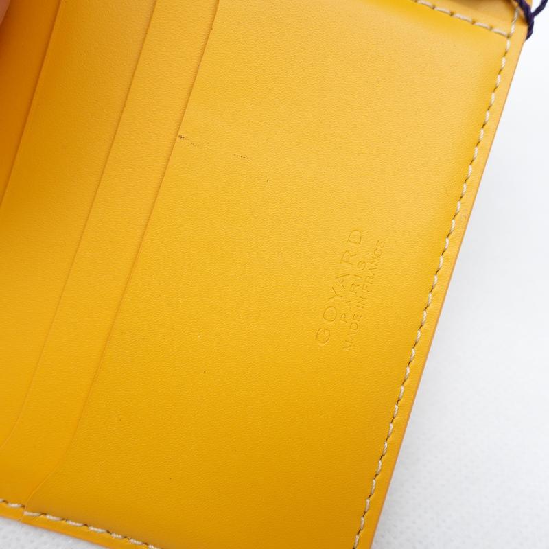 Pre-owned Goyard Coated Canvas Small Leather Goods Yellow Card Holder T10305790