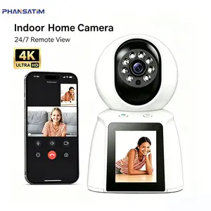 Baby/Pet wi-fi Camera with 4K & 2.8" Screen, 360° Auto Tracking Night Vision cam , Two-Way Audio, AI Alarm, Remote App Access for Home/Elder full hd security camera