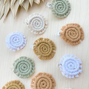 Handmade Macrame badge clips