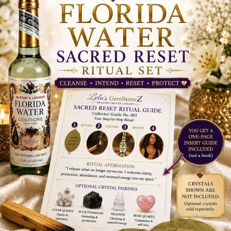 Spiritual Cleansing & Protection Florida Water Cosmetic Starter Kit - Black Obsidian Tumble, Aroma Crystal, Facial Fragrance, House Cleaner, Spiritual Incense, Scent Freshener for All Skin Types