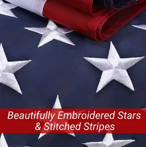 3x5 FT EMBROIDERED AMERICAN FLAG