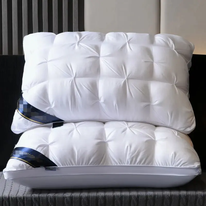 2 Pack Hotel Collection Deep Sleep Pillows 6 Inch Medium High Profile Bread Twist Stitch Pillows Neck Support No Collapse Hypoallergenic Pillows For Side Back And Stomach Sleepers