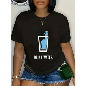 💧 😂 🔥 100% Cotton Drink More Water T-Shirt Stay Hydrated H2O Gym Workout Tee T-Shirt