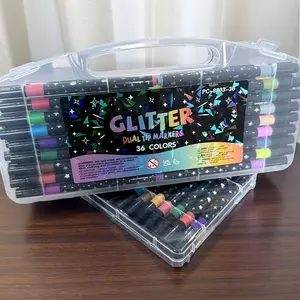 36-Color Flash Marker Set Markers-Glittering Art Pens with Storage Case for Crafts & Card Making