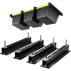 Overhead Garage Storage Rack for 27 Gallon Totes (6-Pack for 3 Bins), Heavy Duty Metal Ceiling Mount  Bin Rails, Adjustable Storage Track System for Workspace Organization