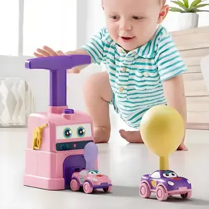 Inflatable Balloon-Powered Car Toy Set, Includes 16 Balloons & Inflatables, Educational Inertia Car, Fun Science Learning Toys, Learning Tools, Blue/