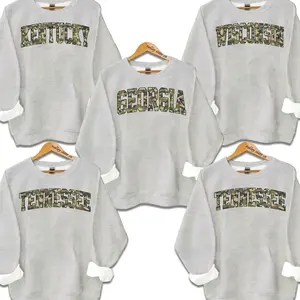 [Sale off 50%] Camo State Name Crewneck Sweatshirt – Varsity College Style Pullover, Unisex Camouflage Top, Vintage State Graphic, Perfect Gift for Students, Alumni & Fans BK4