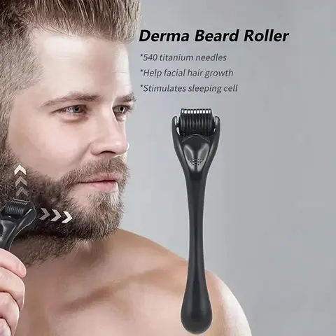 Handheld Beard Roller (1 Piece), Micro NeedleRolling Tools for Face, Beard, Body and Scalp,Men and Women's Skin Care Tool | backtoschool