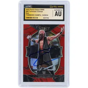 Tommaso Ciampa WWE Autographed 2023 Panini Select Red Prizm #80 #/175 CGC Fanatics Witnessed Authenticated Card - Fanatics Authentic Certified