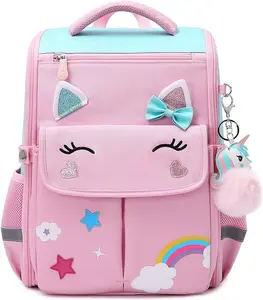 Unicorn Girls Backpacks for School Princess Bowknot Kids Bookbags Boys Dinosaur Backpack-Large