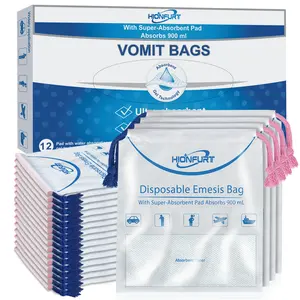12pcs/26pcs Vomit Bags Convert Vomitus Gel, Disposable Absorbent Anti-Spew Bags, Leak-Proof Nausea Bags, 900ML Portable for Travel Sports Pregnancy
