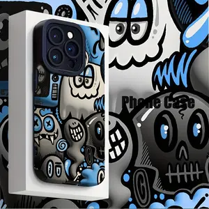 Creative Cartoon Graffiti Pattern Phone Case, 1 Count Shockproof Phone Protective Cover, Phone Accessory Compatible with IPhone IPhone 16 Pro Max 15 Pro 14Plus 13 12 11 XR X/XS