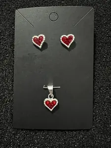 925 Silver Colored Heart Sets crafted By Skilled Artisans in Mexico