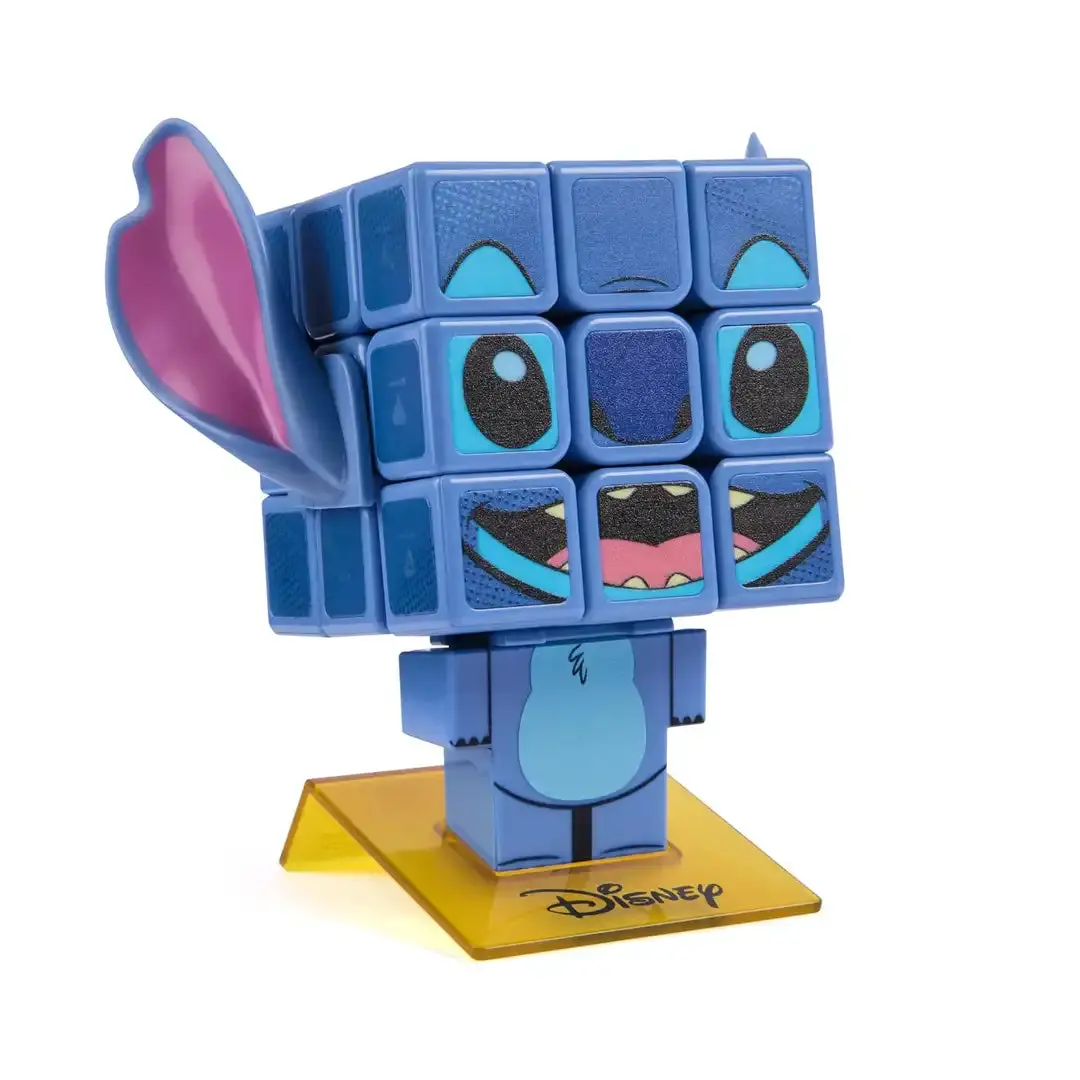 Rubik's Cube - Disney Stitch Twisty Plastic 1-Character Magic Cube, Buildable Display Figure with Ears for Gaming Setup, Enhances Hand-Eye Coordination & Strategic Thinking