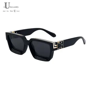 U shop,UV400 Retro Millionaire Sunglasses For Men Vintage Square Sunglasses Women Trendy Designer Fashion Glasses Gafas De Sol Hombre
