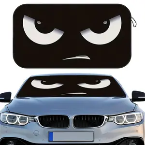 Cartoon Black Eye Car Sunshade, Car Windshield Sunshade, With Insulation And Privacy Protection Functions, Foldable To Block Ultraviolet Rays, Keep The Vehicle Cool, Suitable For Various Models, Foldable For Easy Storage