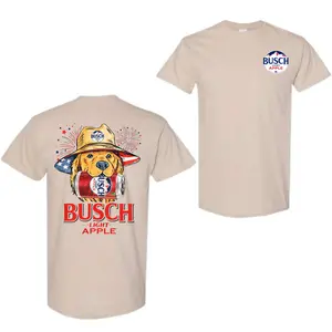Busch Light Apple Dog Shirt, 4th Of July Gift, Funny Golden Retriever Beer Graphic Tee, Patriotic USA T-Shirt for Men