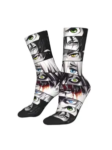 BIIHUDU for Men's Anime Themed Full-Body Print Sock for Man Costume - Anime Character Outfit with Themed Socks, Casual Attire, Anime Clothing
