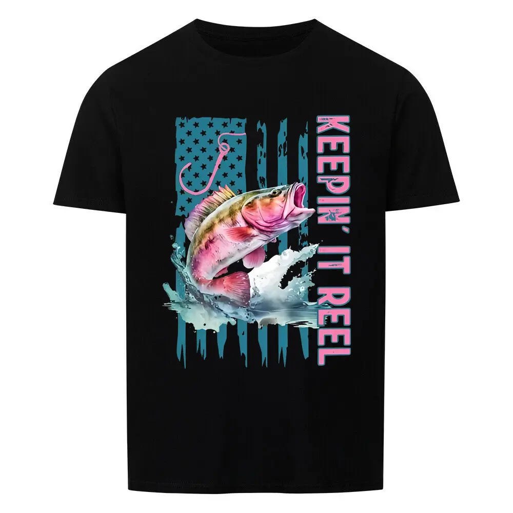 Men's Short-Sleeve Cotton Fishing T-Shirt - Youth & Adult Sizes, Bass Fishing, Lake Life, Country Style, Trendy Outdoors Apparel, Gift Option