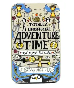 Adventure Time Tarot Cards Deck 78 Cards Totally Unofficial Adventure Gold Foil Edge Premium Tarot Deck in Metal Tin Box with Guidebook Gift Set