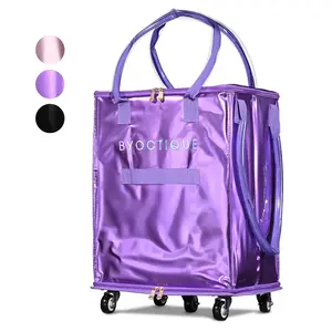 Byootique Folding Rolling Tote Bag for Shopping, Travel, Beach