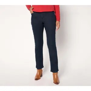 Susan Graver Stretch Denim Petite Classic Boot Cut Jean - Indigo