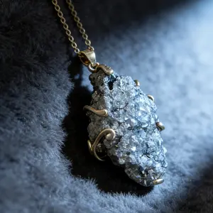 Natural Raw Pyrite Pendant | Fool's Gold Abundance Stone, Cleanses Negative Energy, Boosts Confidence & Attracts Wealth. Perfect for Daily & Office Wear. Ideal Mother’s Day/Birthday Gift — Lucky Healing Necklace for Besties, Colleagues & Entrepreneurs