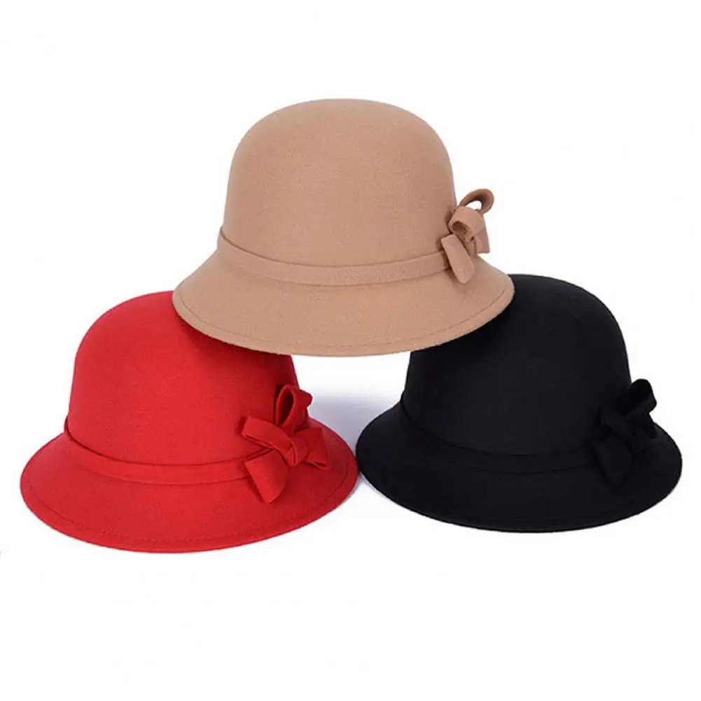 Women's Woolen Top Hat – Elegant British Hepburn-Style Fisherman Hat for Autumn & Winter