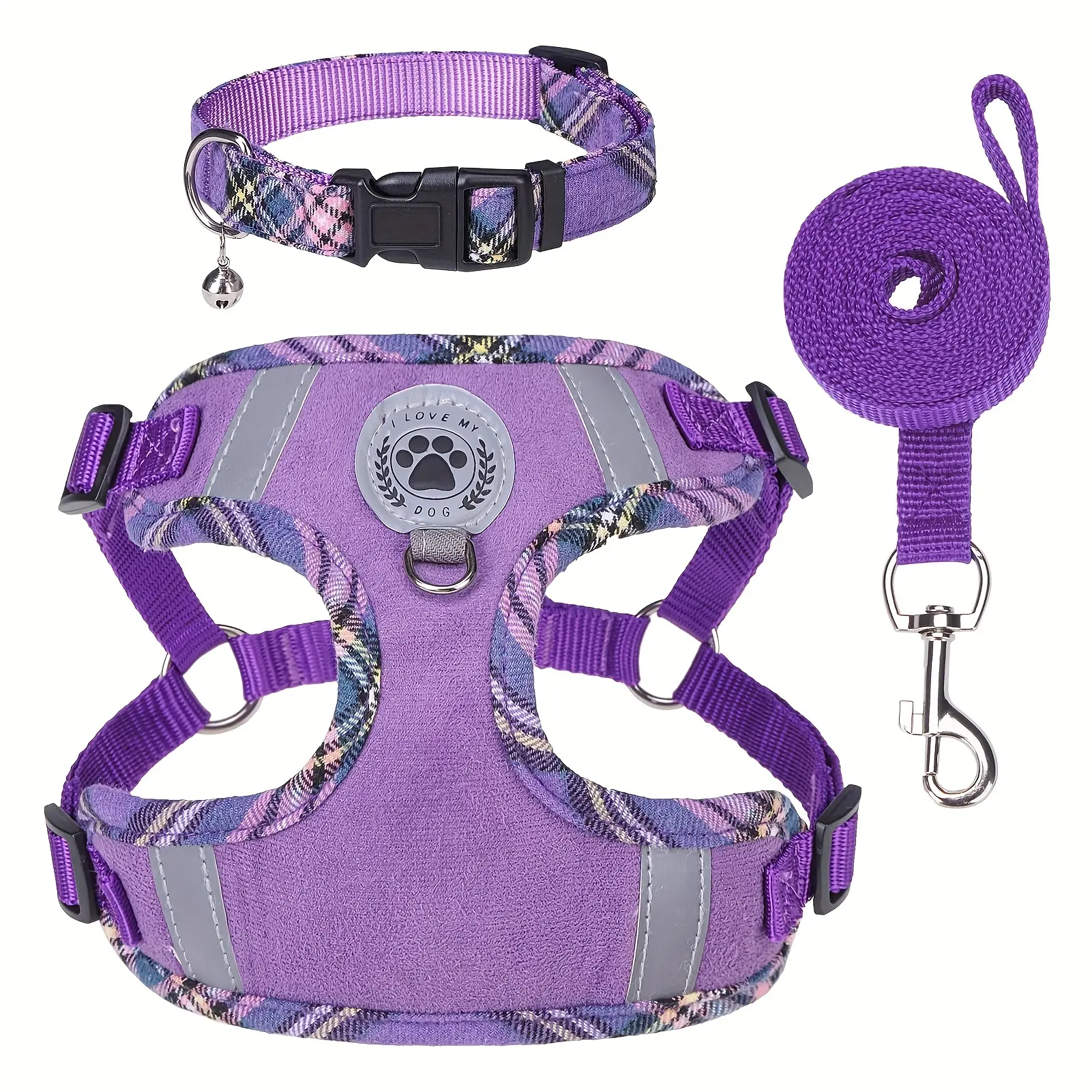 BEAUTYZOO Step In Dog Harness Collar And Leash Set For Small Medium Large Dogs, No Pull No Choke Puppy Harness, Soft Mesh Reflective Pet Padded Vest Adjustable For Doggie, Chihuahua, Yorkie