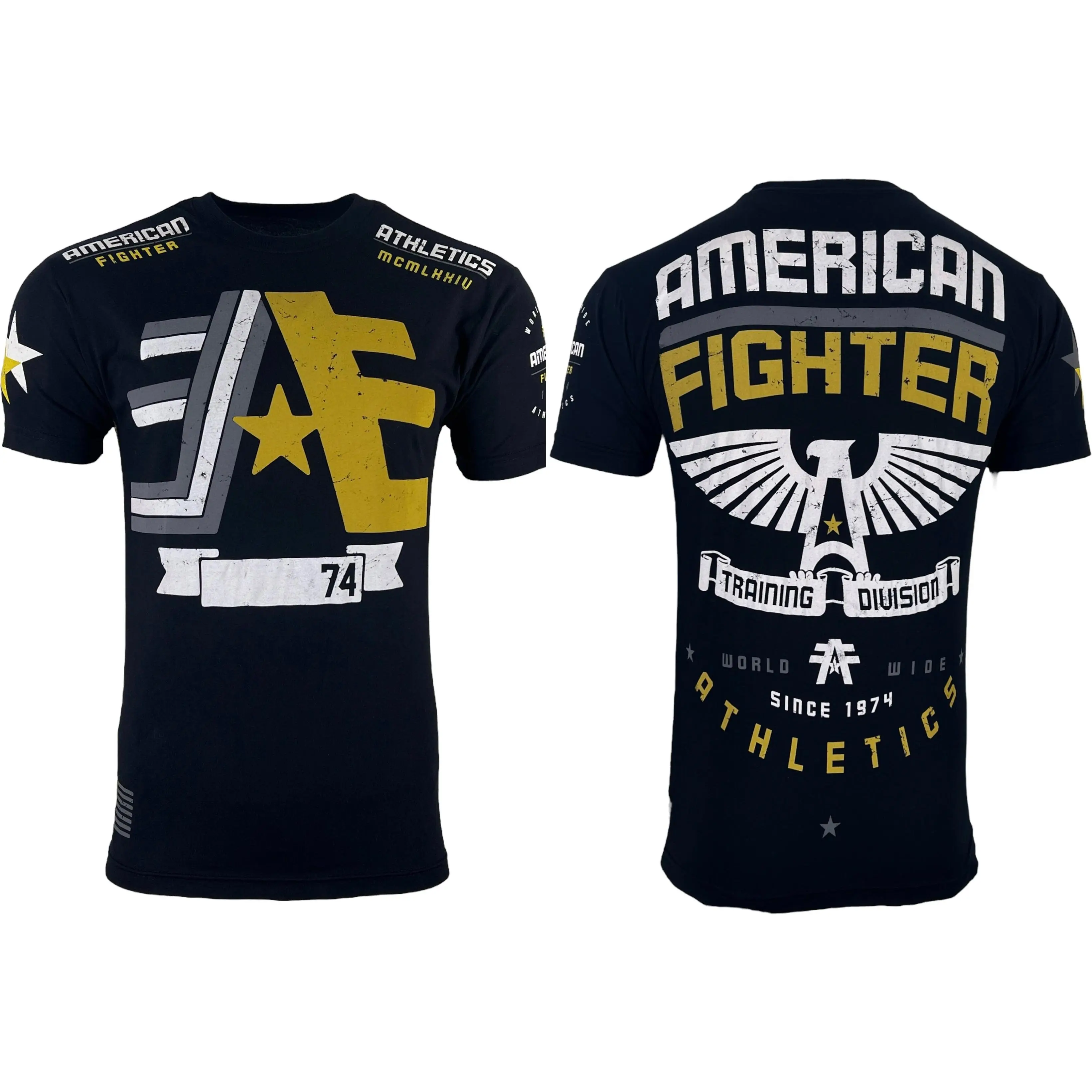 American Fighter Men's Cornerstone Graphic Short-Sleeve Tshirt, 100% Cotton Casual Crewneck with Contrast Stitch
