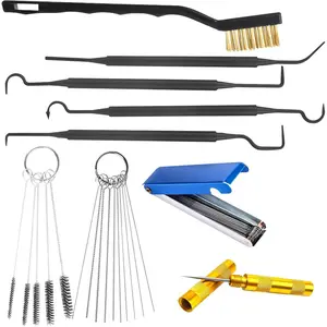9Pcs Carburetor Cleaning Tool Carb Jet Cleaning Kit Welding Tip Cleaner Torch Tip Cleaner with Stainless Steel Needles Brushes & Hooks for Motorcycle ATV Chainsaw & Lawnmower
