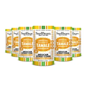 San Miguel de Origen Authentic Tamale Mexican Street Corn Made with Beef Tallow – Ready-to-Eat Instant Food Tamale with Salsa Verde, Avocado Oil & Tomatillo – Gluten Free, Mild Heat (Pack of 6, 4 oz)