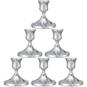 6PCS Silver Taper Candlestick Holder Set, Vintage Candle Stand for Table Centerpiece, Suitable for Home Decor, Weddings, Festival and Parties