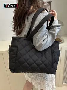 Women's Quilted Shoulder Bag, Large Capacity Lightweight Design, Perfect for Summer Outdoor Travel & Daily Use, Elegant Commuter Bag, Everyday Bags