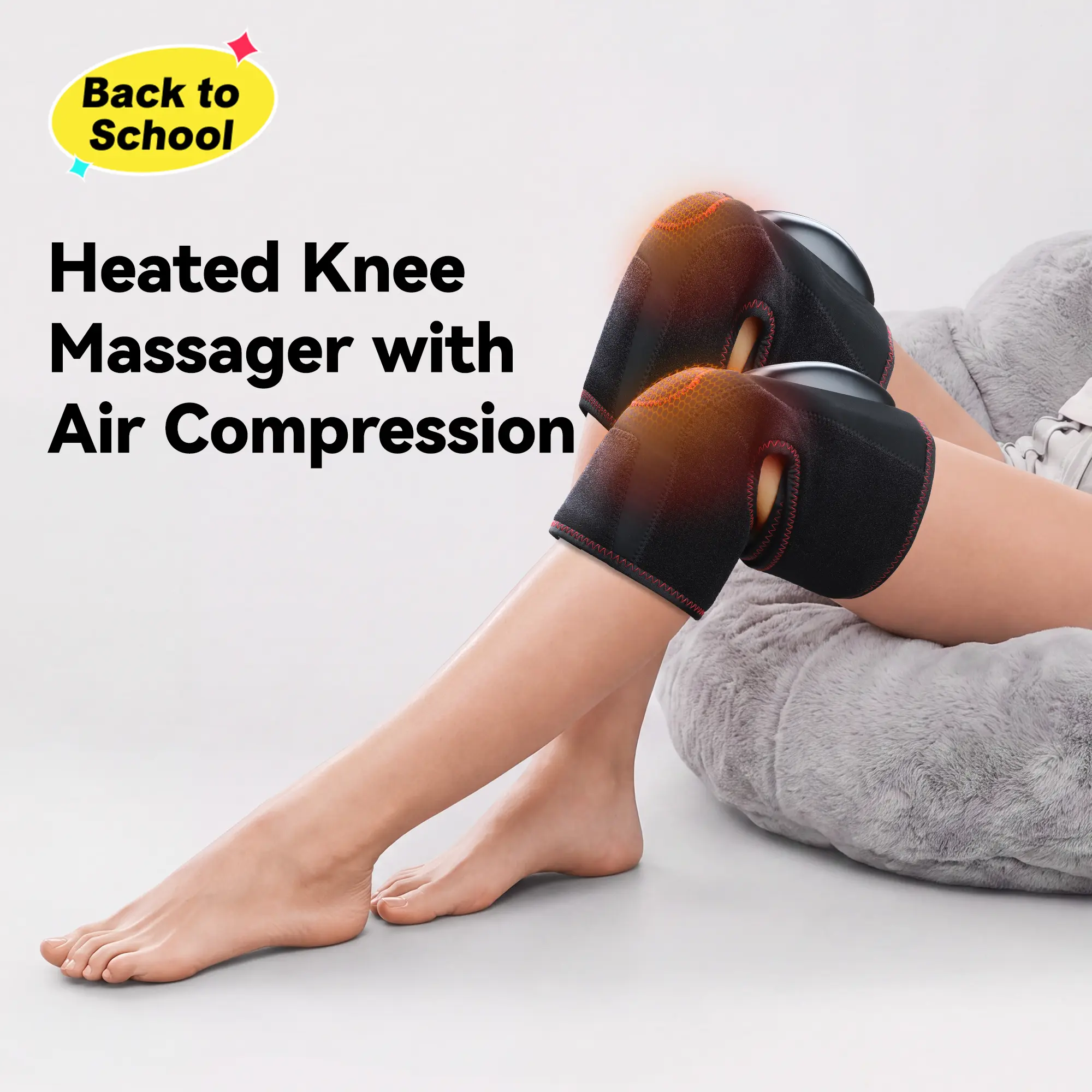 【FIT KING】Heated Knee Massager with Air Compression – 3 Modes & 3 Intensity Levels, Shiatsu-Style Daily Relief for Knee Therapy, Perfect Gift for Men & Women