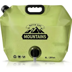 Collapsible Water Carrier Bag with Handle and Faucet, 2.11Gal Leakproof Water Storage, Ideal for Camping, Hiking and Road Trips
