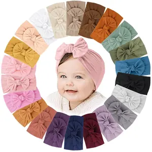 VVH Jesries 22 PCS Baby Headbands Soft Nylon Hairbands with Bows Girls Hair Accessories for Newborn Infant Toddler Kids Handmade