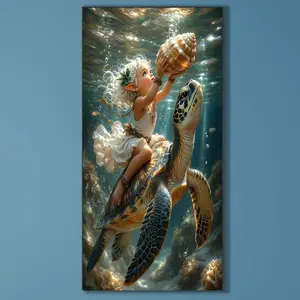 5D diamond painting kit full round drill, Underwater fantasy. DIY mosaic wall art, beginner craft set (with tools), home wall decoration gift, diamond art kit.