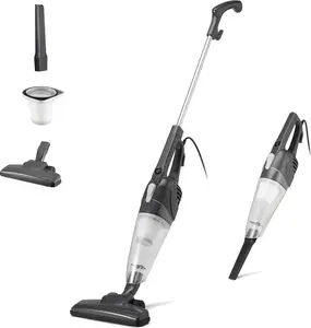 2-in-1 Corded Stick Vacuum Cleaner, Convertible to Handheld, Lightweight (3.9 LBS), with Washable Filter, Crevice Tools, 0.5L Dust Cup, 19.7-Ft Cord, 300W, Black