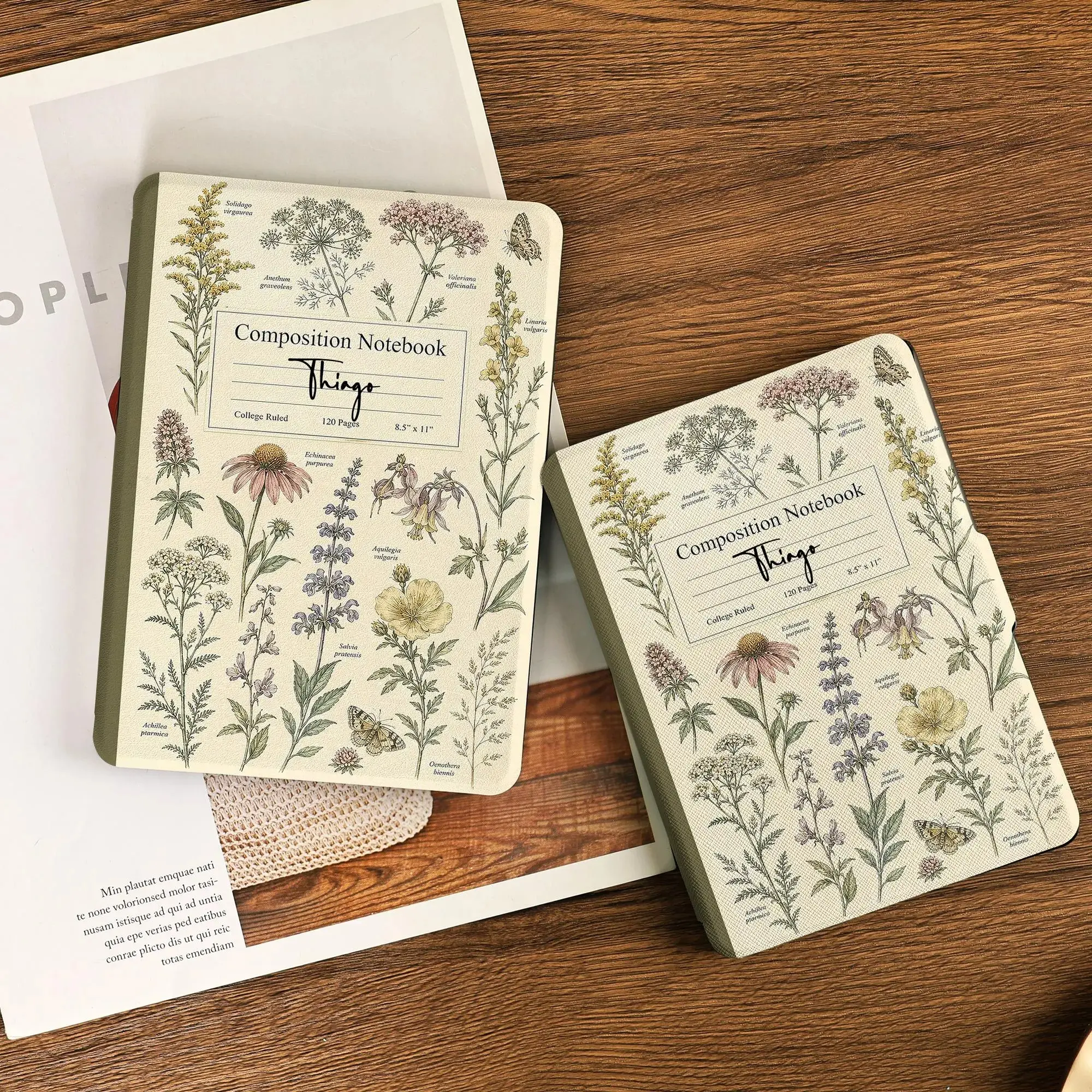 Plant Composition Book Kindle Case With Hand Strap, Cover for Paperwhite 12th 7”, Kindle 2024, Fire 7, Kobo Clara BW Gift