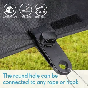 12pcs Waterproof Tent Clips, Durable Plastic Windproof Canopy Clamps, Outdoor Camping and Pool Cover Secure Fasteners, Heavy Duty Camping
