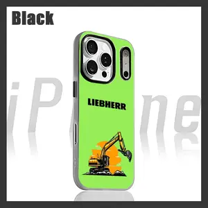 LOGO Brand Liebherr Excavator Cool Phone Case For iPhone 17 air 16 e 15 14 13 12  Pro Max Plus Purple 2-in-1 Jelly case