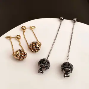 2026 New Fashionable and Elegant Shiny Ball Earrings for Women, Popular on Social Media, High-end Light Luxury Stud Earrings E50189-EH