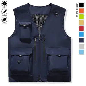 Safety Vest for Men and Women - High Visibility, Cool Silk Cotton Fabric, Multiple Pockets, Zipper Closure, Suitable for Construction and Work, Outdoor Leisure Fishing Vest lightweight vest